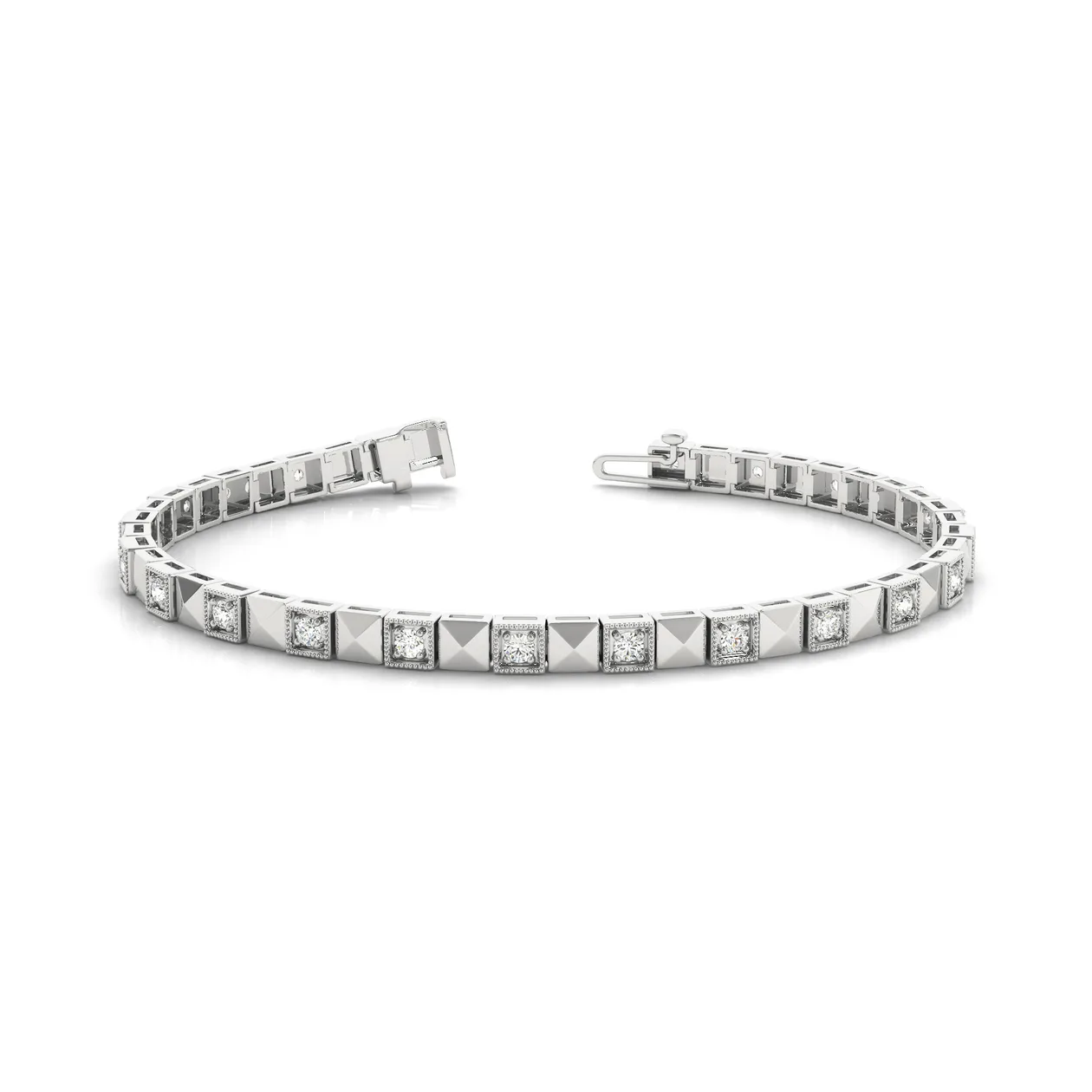 Elegant Two-Tone Gold Tennis Bracelet with Lab Grown or Natural Diamonds - 18k Yellow Gold / 2.50 Carat / Lab Grown Diamond: the shop's own photo