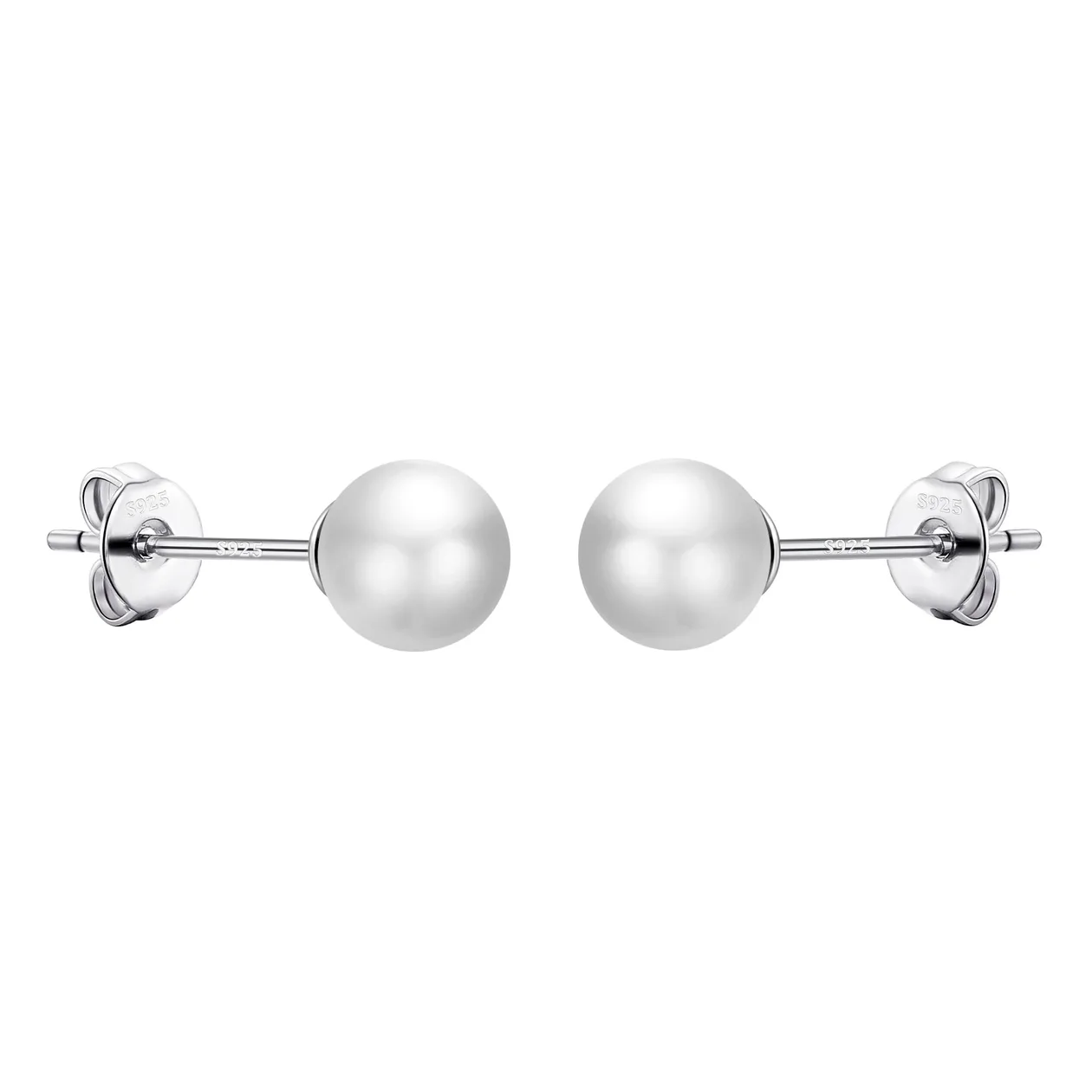 Sterling Silver White Shell Pearl Earrings: the shop's own photo