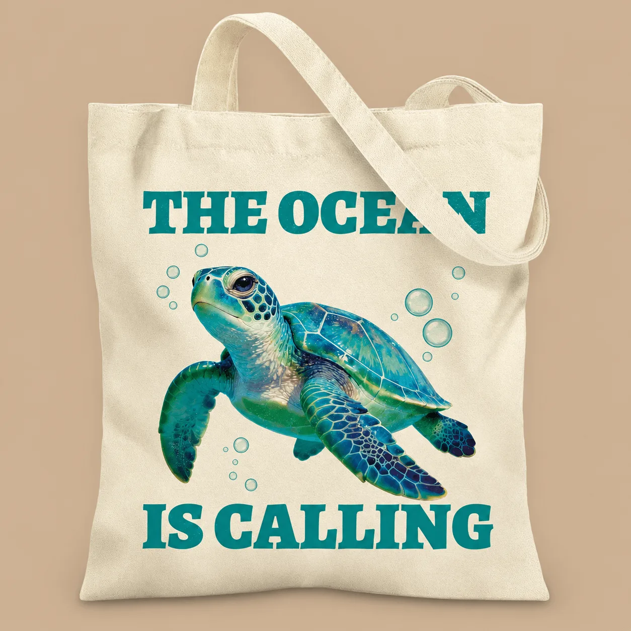The Ocean Is Calling Canvas Tote Bag: the shop's own photo