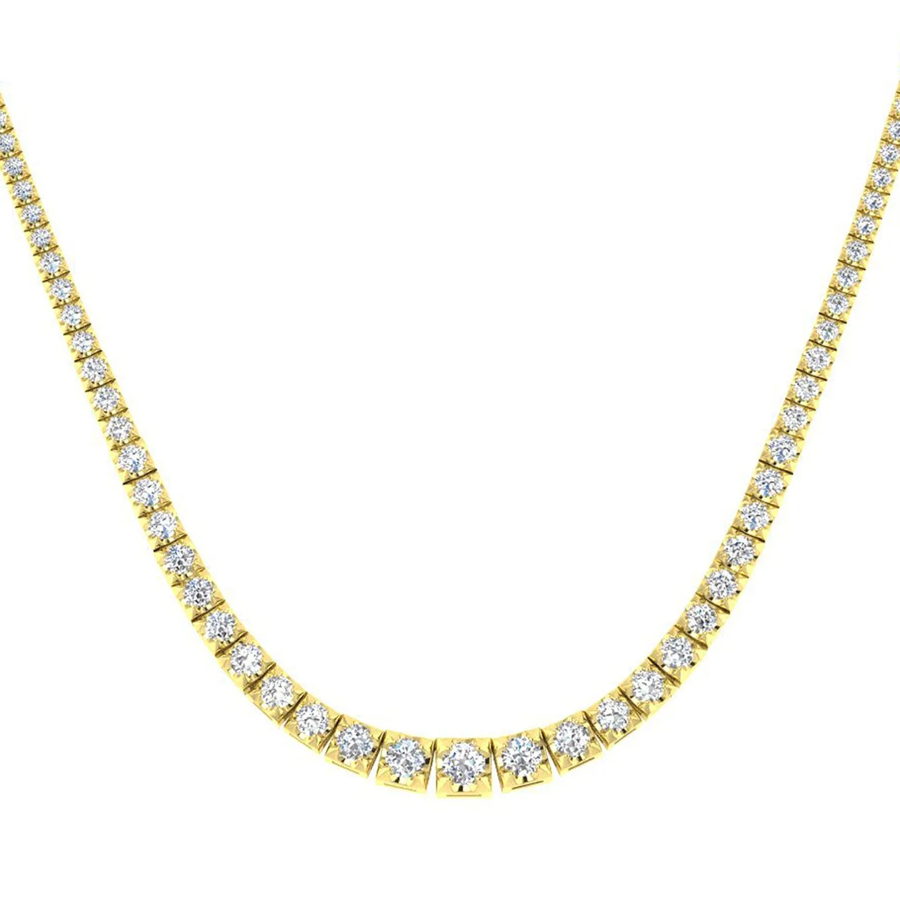 Diamond Tennis Necklace | Classic Diamond Necklace - 18k Yellow Gold / Lab Grown Diamond (D/VVS) / 5.50 Carat: the shop's own photo