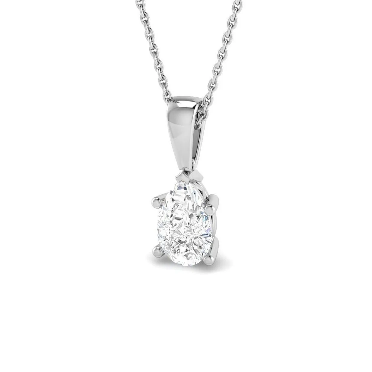 Lab Grown Oval Diamond Solitaire Pendant | Solitaire Pendant Without Chain - 18k Yellow Gold / 0.20 Carat: the shop's own photo