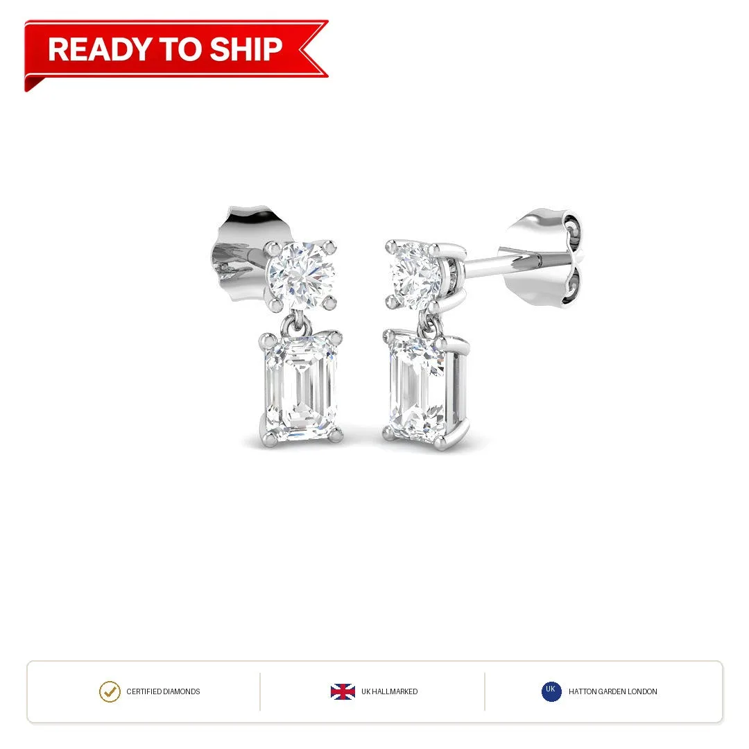 1.10Carat DE/VS Lab Grown Diamond Drop Earring 9k White Gold Ready To Ship: the shop's own photo