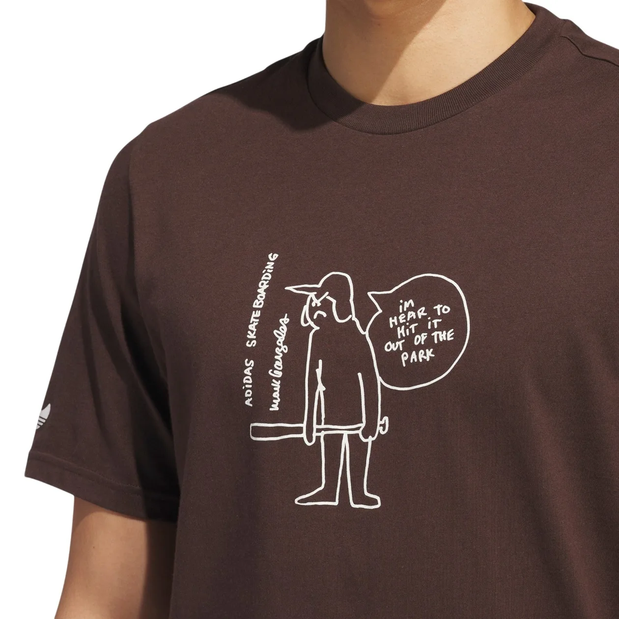 adidas Originals Unisex Shmoofoil Out of the Park T-Shirt - Dark Brown / Core White | Size: L: the shop's own photo