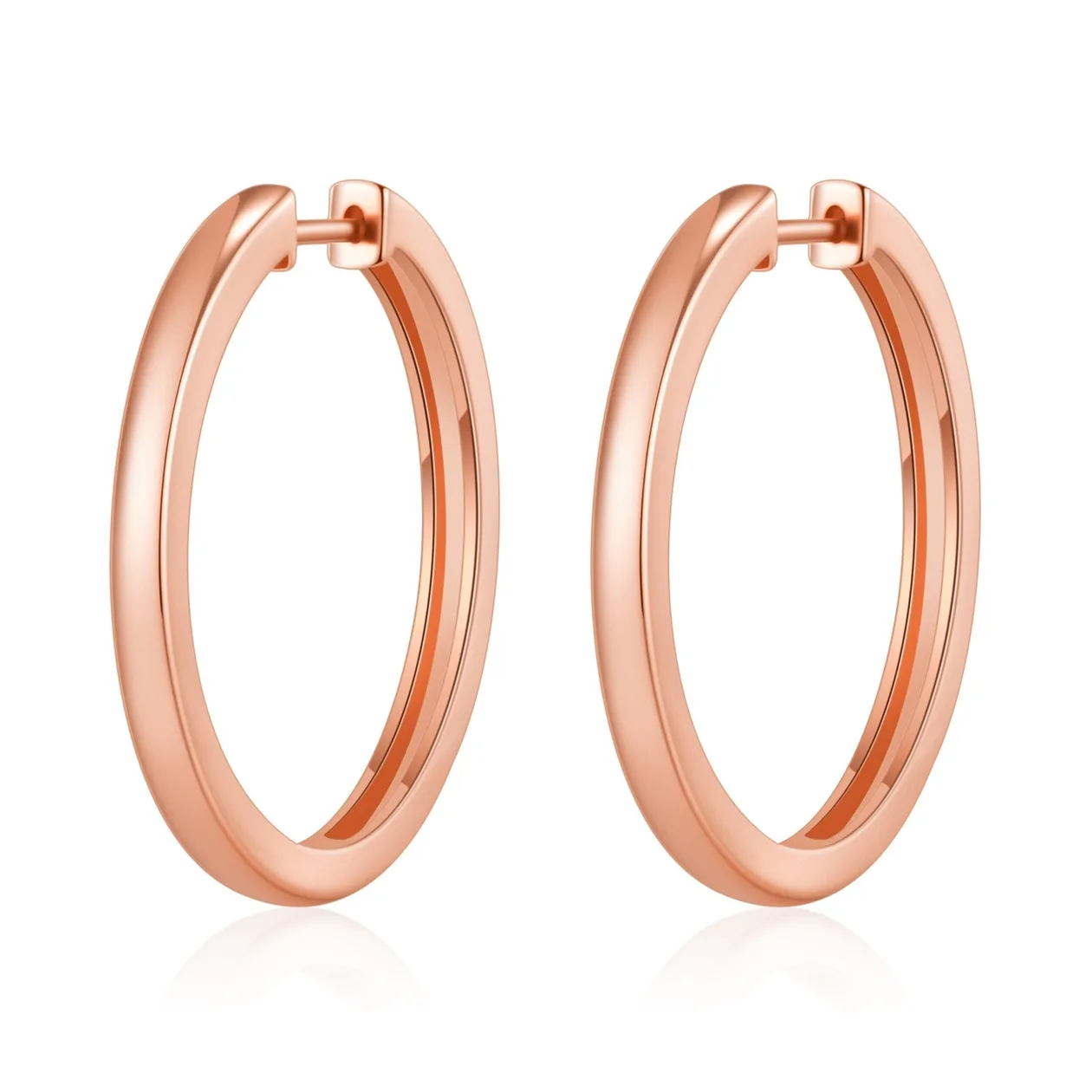 Rose Gold Plated 30mm Plain Hoop Earrings: the shop's own photo