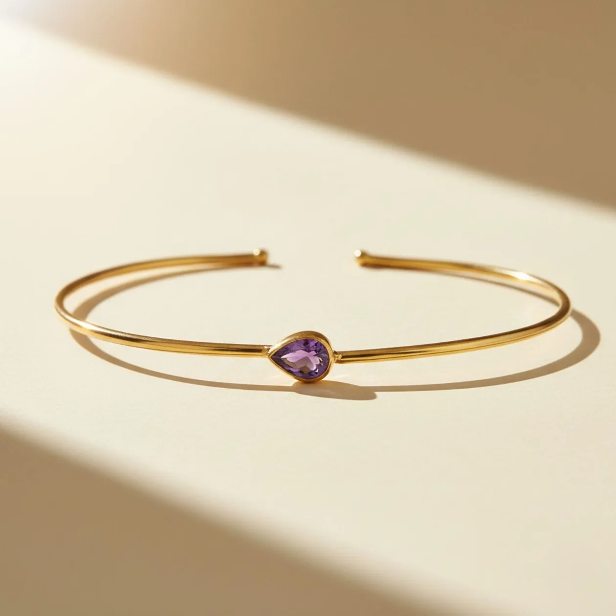 18ct Gold Vermeil Plated Amethyst February Birthstone Bangle: the shop's own photo