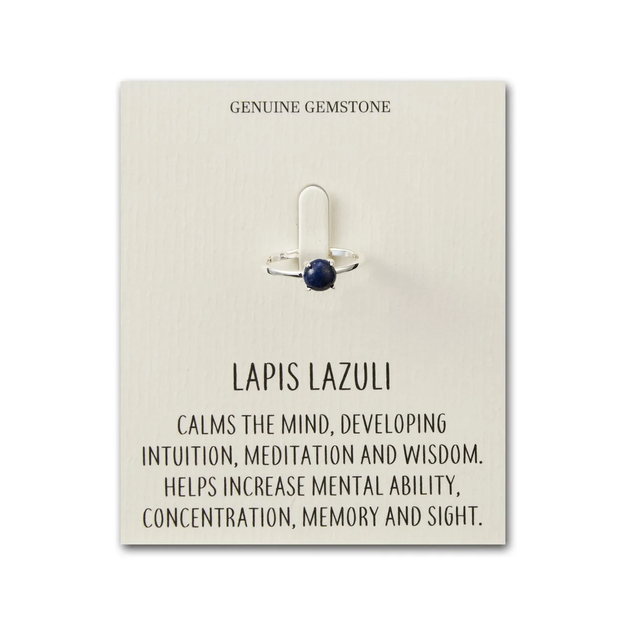 Lapis Adjustable Ring with Quote Card: the shop's own photo