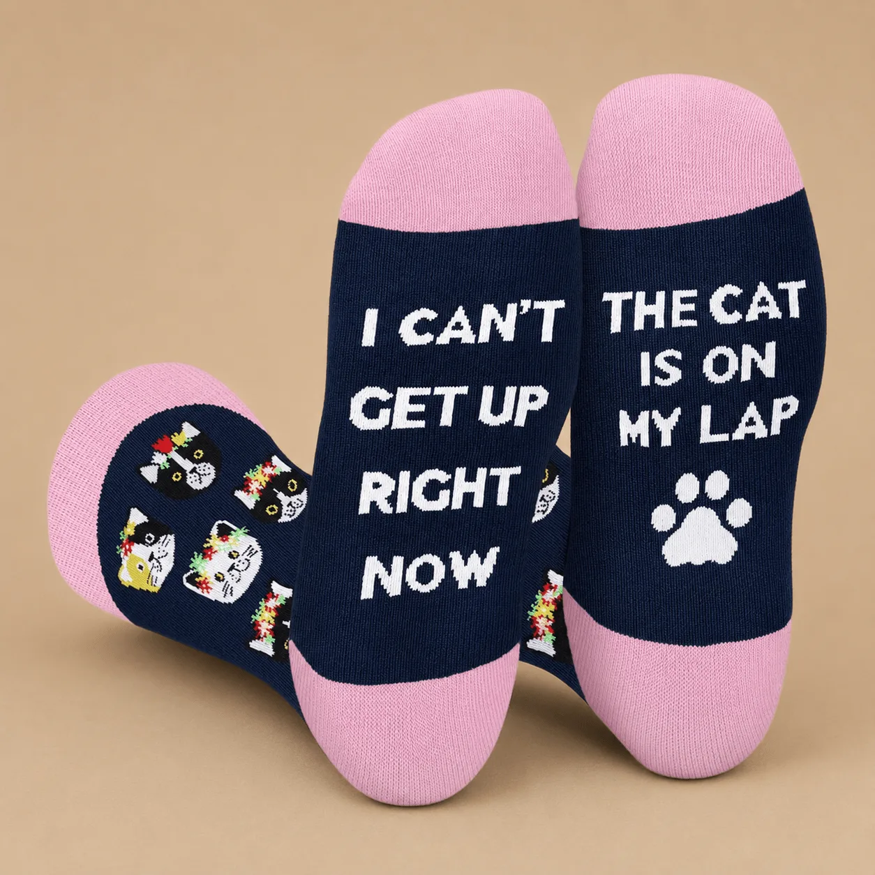 "Can't Get Up, Cat's on My Lap" Socks: the shop's own photo