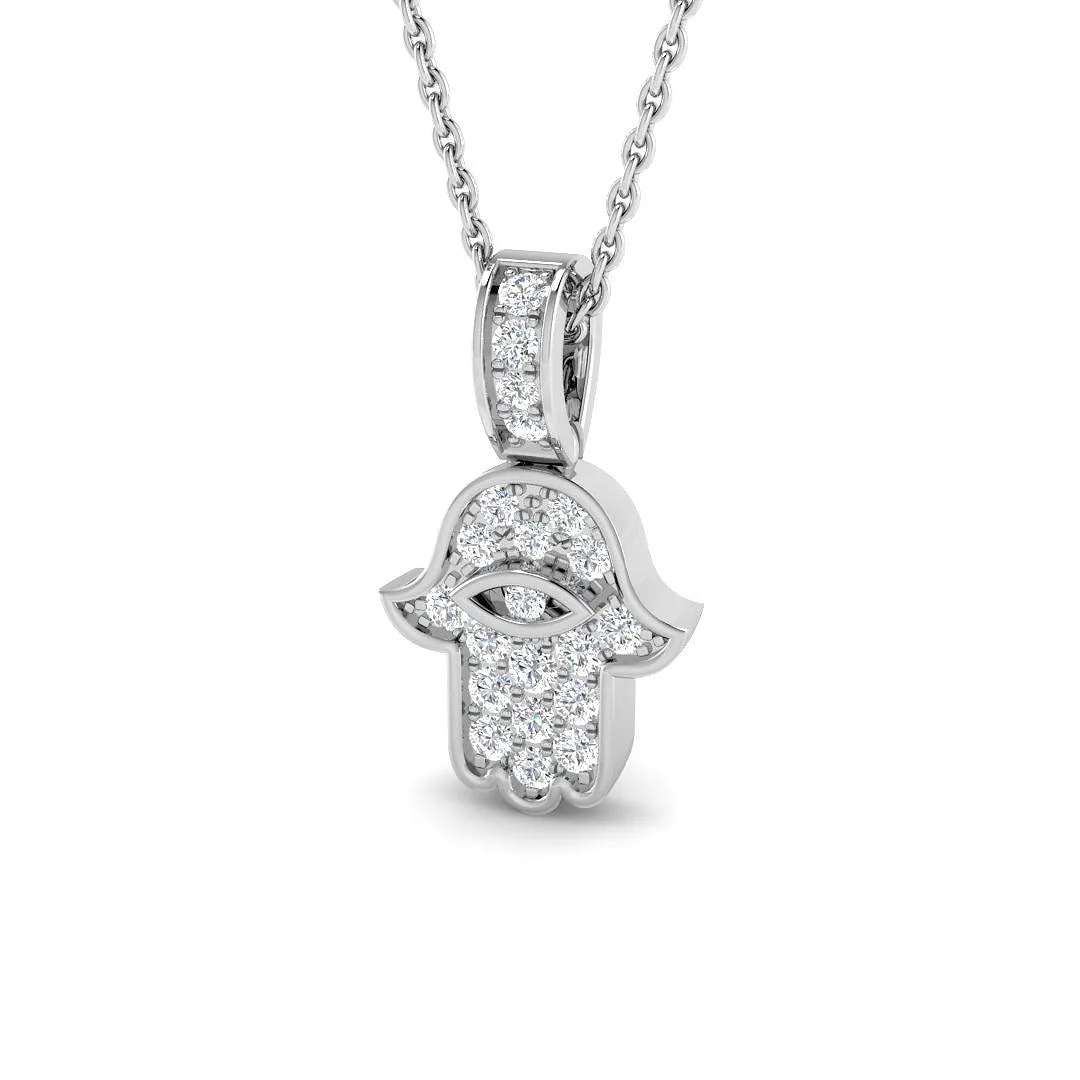 9ct White Gold 0.25ct Lab Grown Diamond Pendant - Religious - 0.25 Carat / Lab Grown (D/VVS) / 9-k-white-gold-2: the shop's own photo