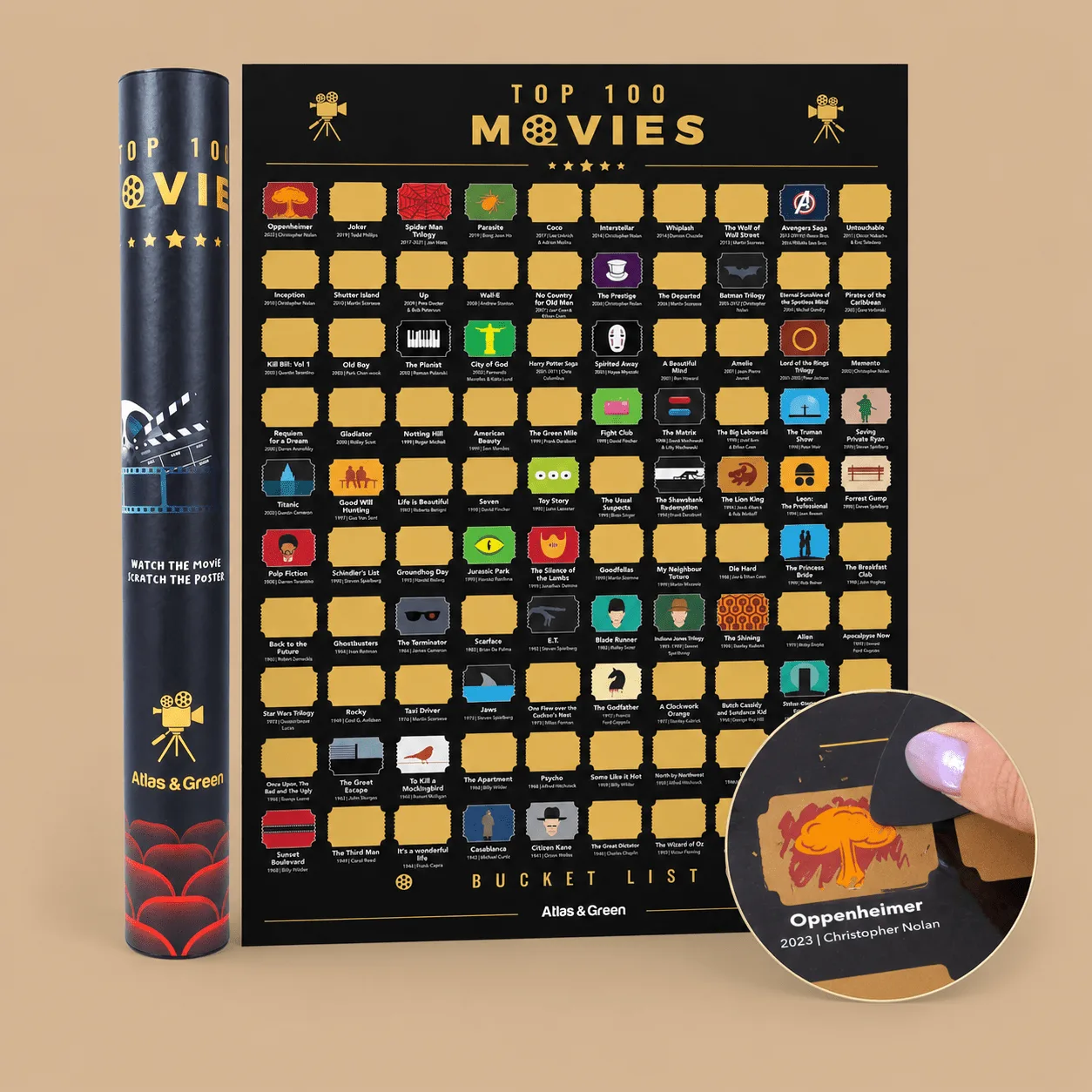 Top 100 Movies Scratch Off Poster: the shop's own photo