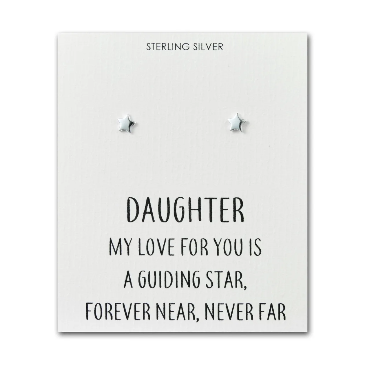 Sterling Silver Daughter Quote Star Earrings: the shop's own photo