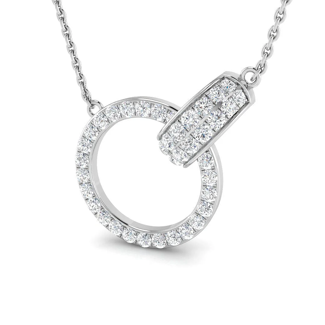 Interlocking Circle Diamond Pendant | Lab-Grown & Natural Diamond - 9k White Gold / Natural Diamond(F/SI) / 0.50 Carat: the shop's own photo