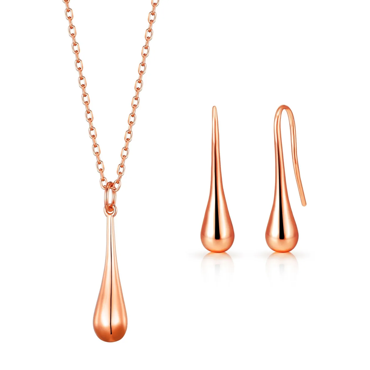 Rose Gold Plated Teardrop Set: the shop's own photo