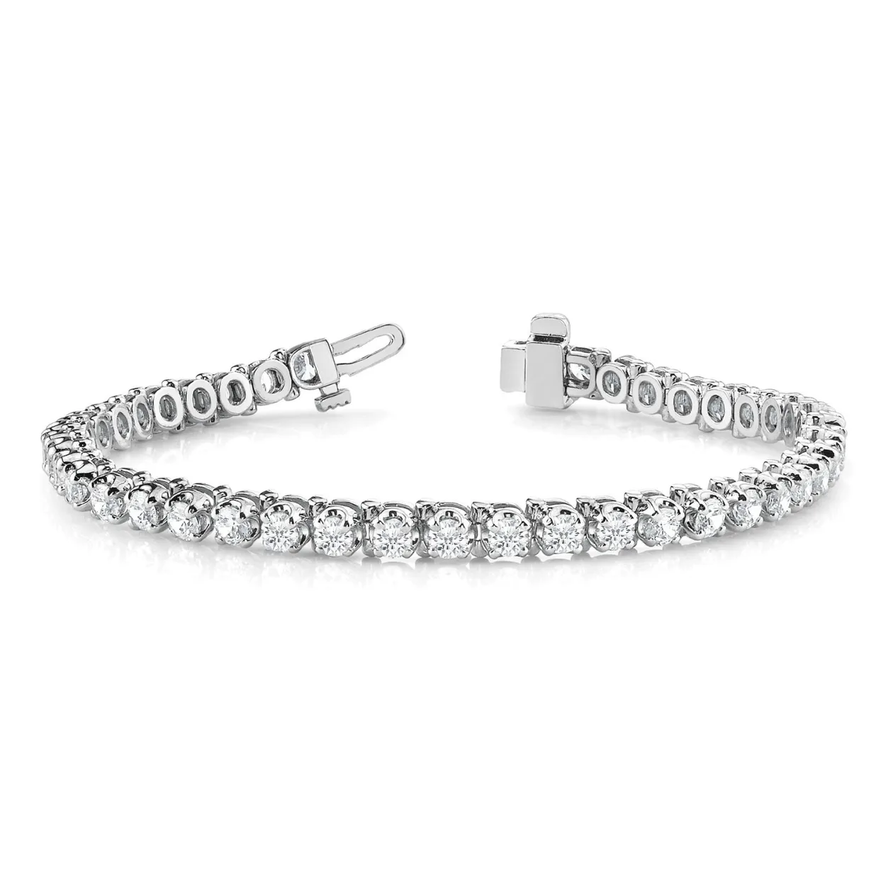 5.00ct Natural Diamond Tennis Bracelet – Round Cut | Gold & Platinum - 18k Yellow Gold / 2.50 Carat / Lab Grown Diamond: the shop's own photo