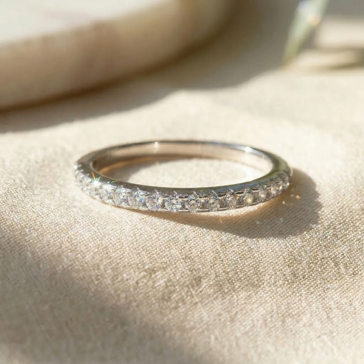 Diamond Moissanite Crystal Sterling Silver Ring - P: the shop's own photo