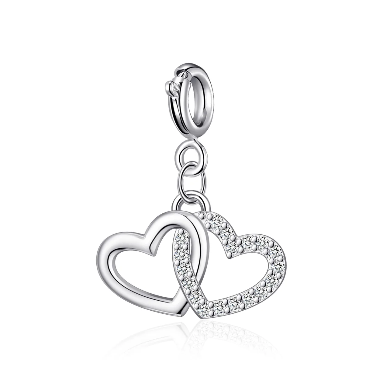 Clip On Charms Created with Zircondia® Crystals - Heart Link: the shop's own photo