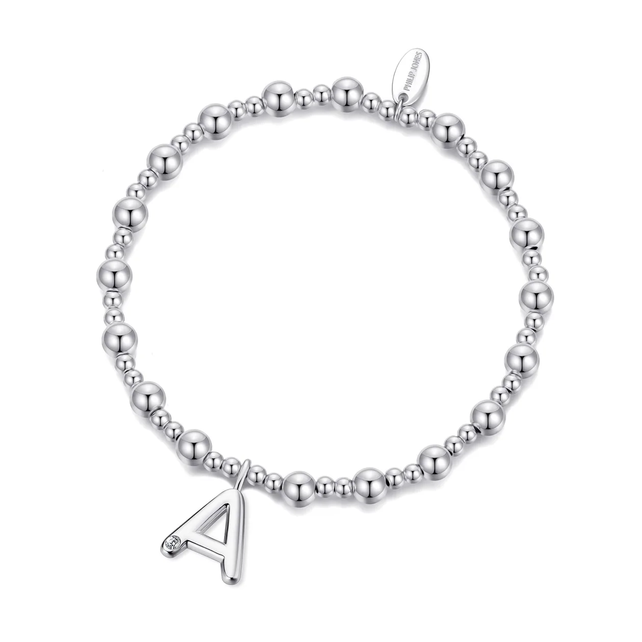 Letter A Initial Stretch Bracelet Created with Zircondia® Crystals: the shop's own photo