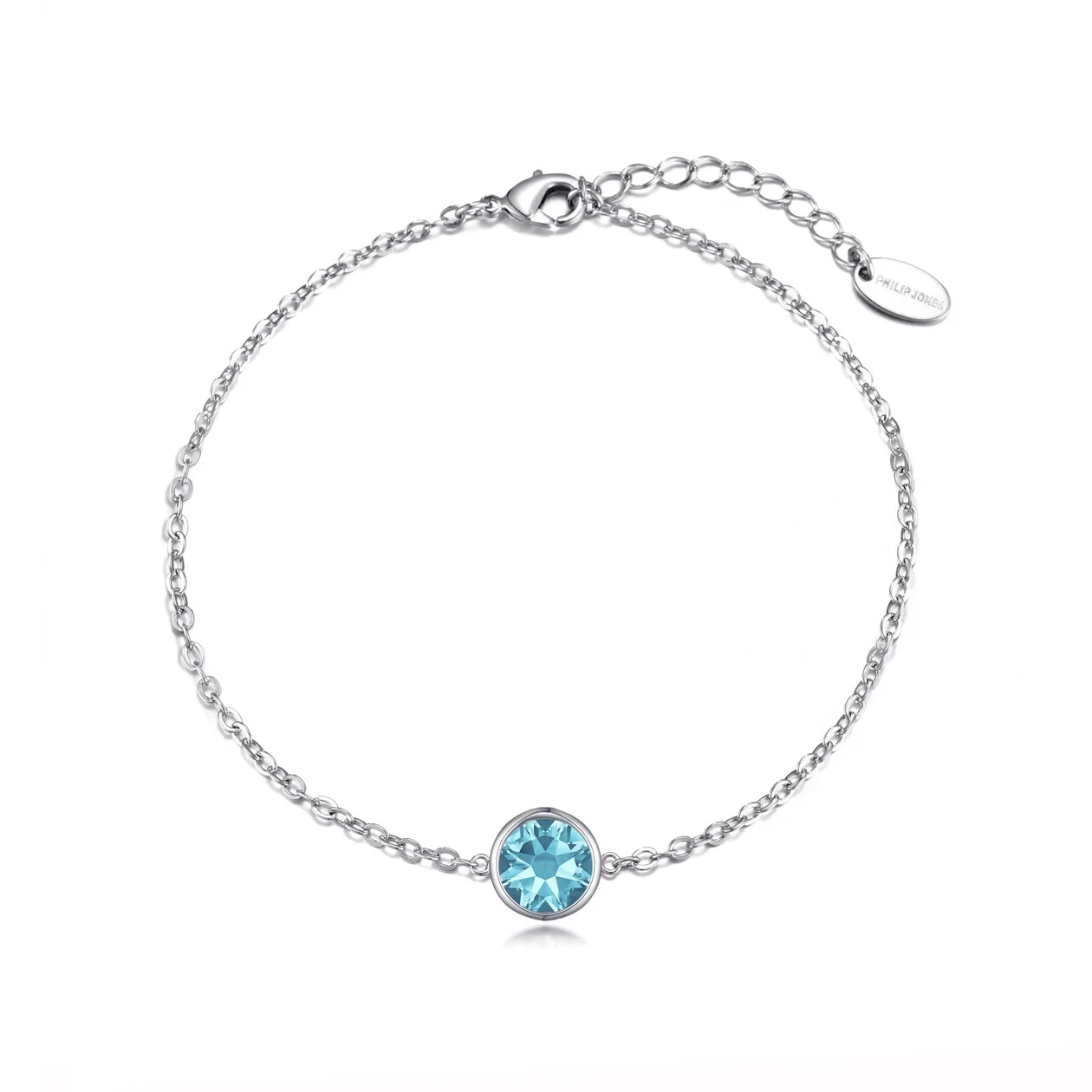 Light Blue Crystal Anklet Created with Zircondia® Crystals: the shop's own photo