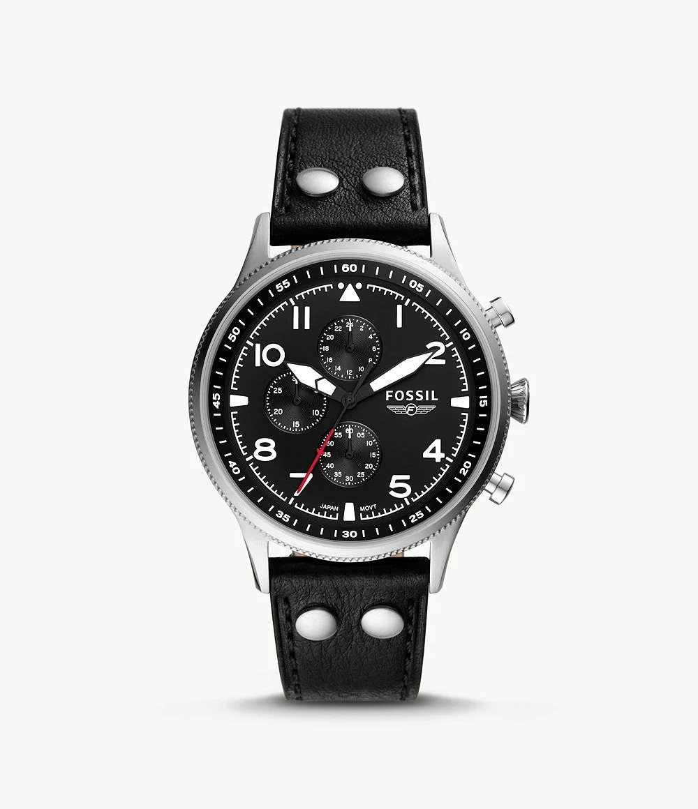 Retro Pilot Men’s Chronograph Watch – 44mm Black Dial: the shop's own photo