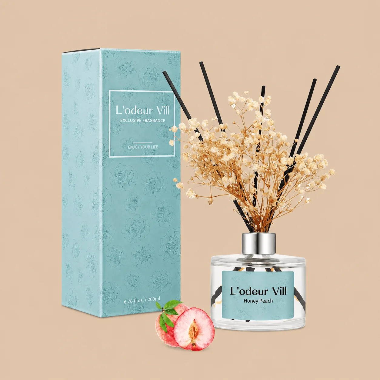 L'odeur Vill Honey Peach Reed Diffuser: the shop's own photo