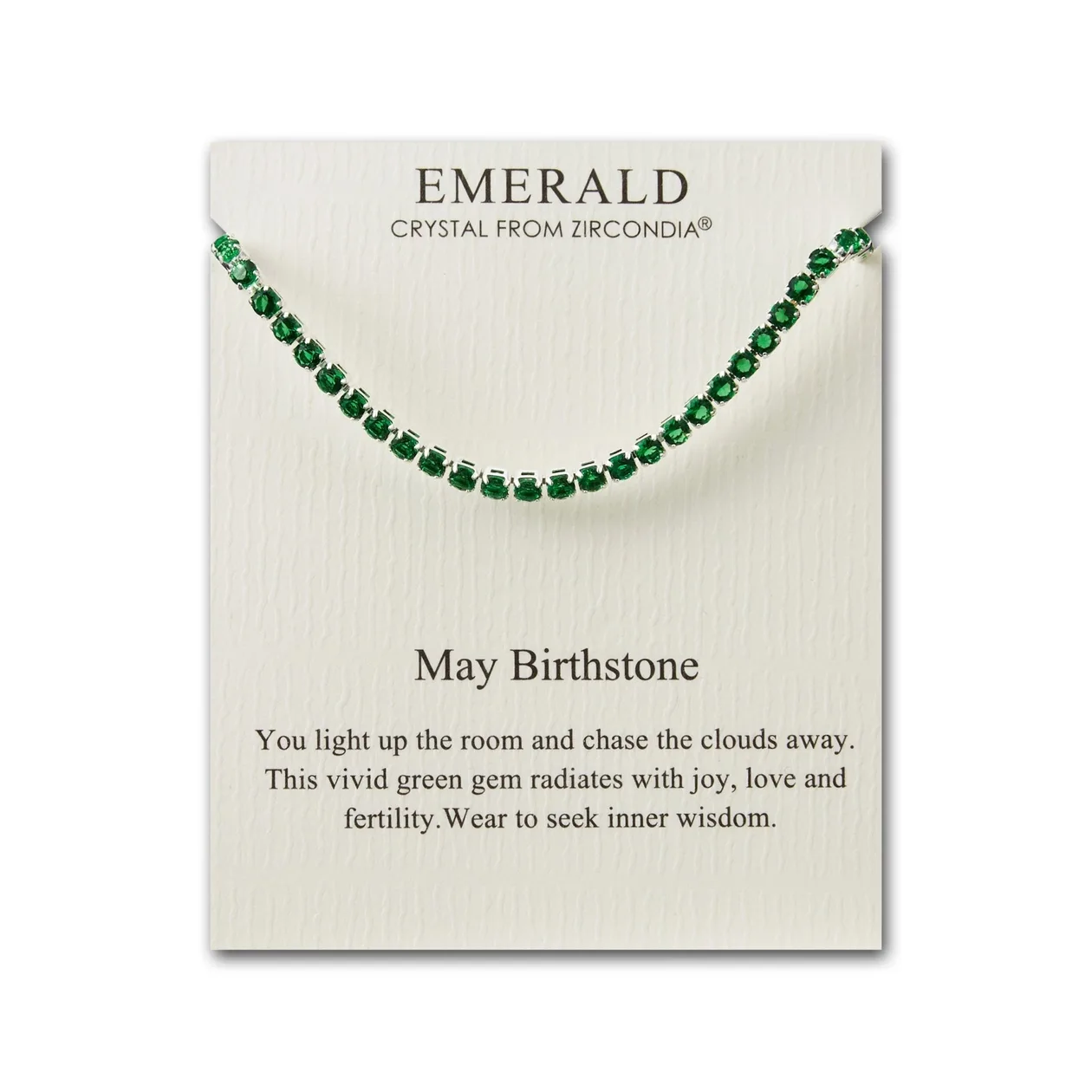 May Birthstone Friendship Slider Bracelet with Emerald Zircondia® Crystals: the shop's own photo