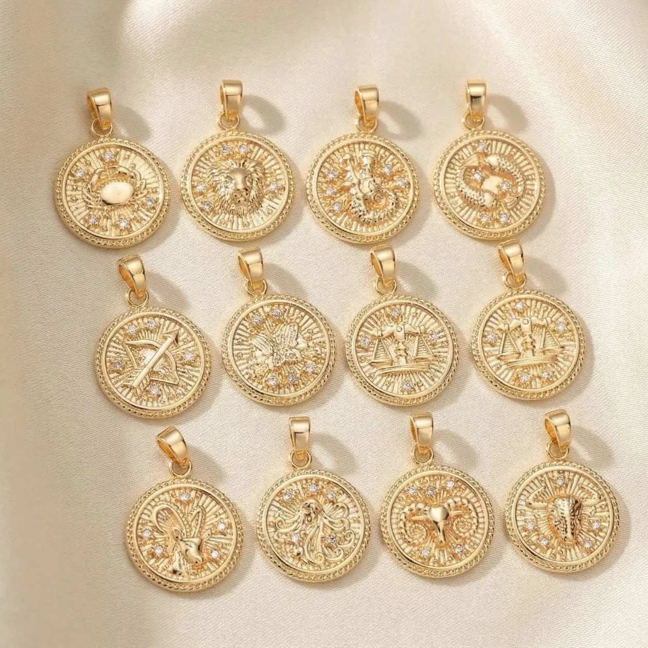 18ct Gold Plated Zodiac Pendant Charms - 9. Libra: the shop's own photo