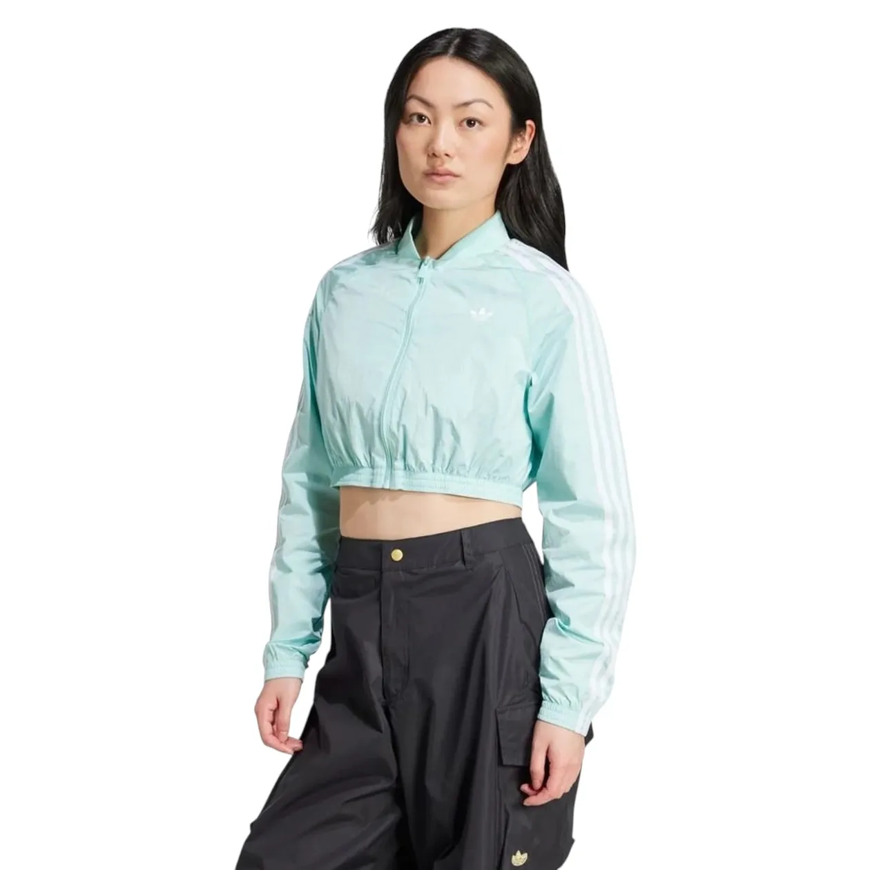 adidas Originals Adicolor Teamgeist Cropped Track Top - Semi Flash Aqua | Size: M: the shop's own photo