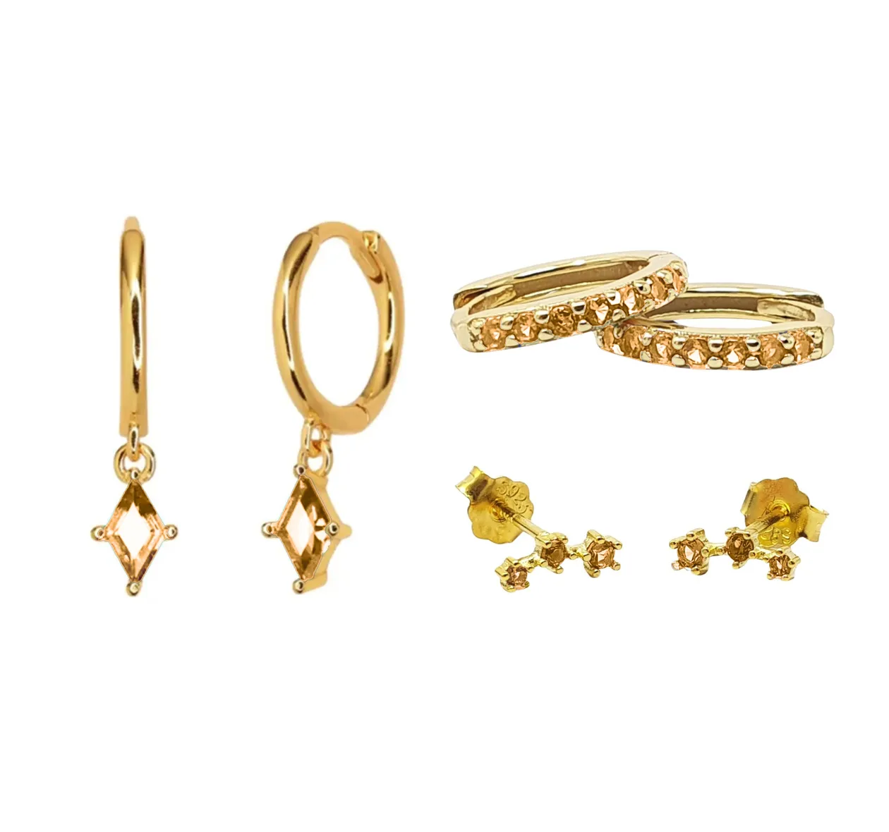 Citrine November Birthstone Earrings Gift Set For Her: the shop's own photo