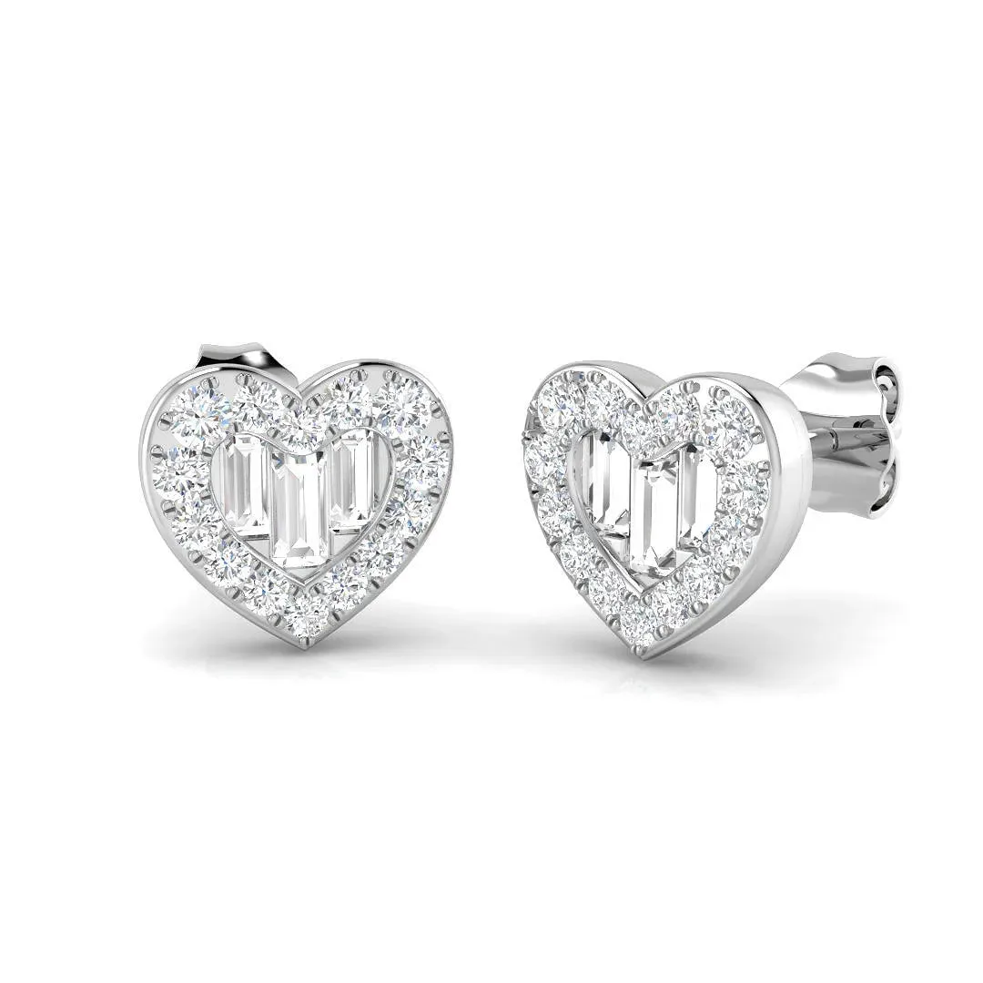 0.50 Carat Natural/Lab Grown Diamond Halo Earring In 9K/18K Hallmarked Gold - Lab Grown Diamond / 9k White Gold / 0.5: the shop's own photo