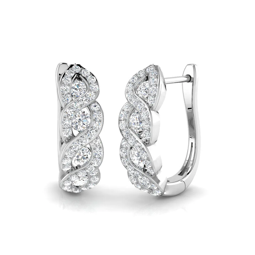 0.5 Ct Diamond Hoop Earrings | Lab-Grown & Natural | 9k/18k Gold & Platinum - 0.5 Carat / Lab Grown Diamond(D-VVS) / 950 Platinum: the shop's own photo