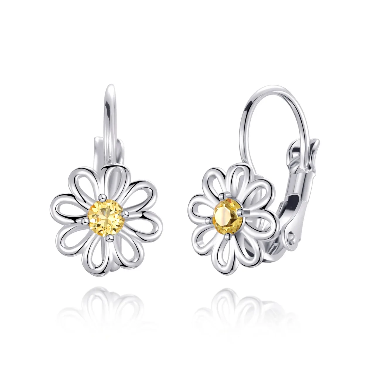 Daisy Crystal Drop Earrings Created with Zircondia® Crystals: the shop's own photo