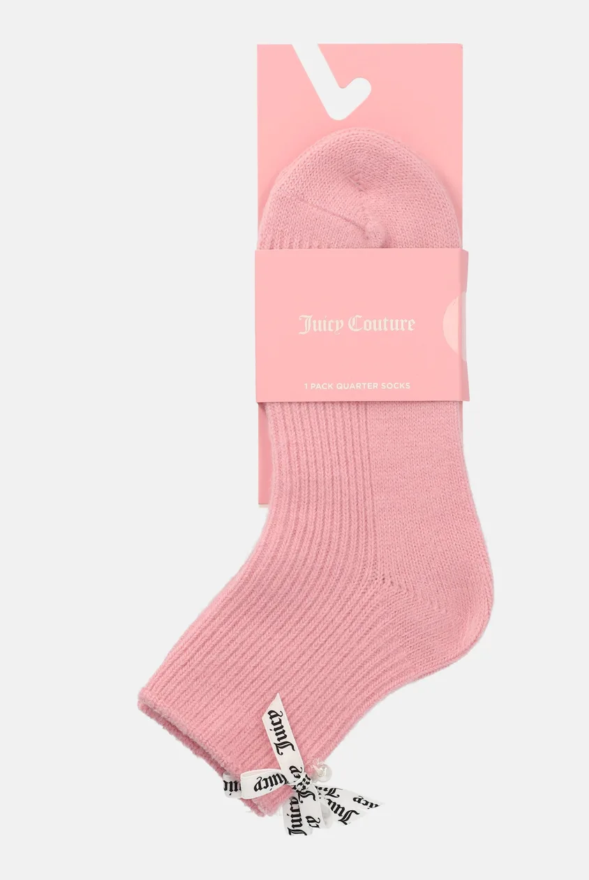 Pale Pink Pearl & Bow Cosy Socks - ONE / Pink: the shop's own photo