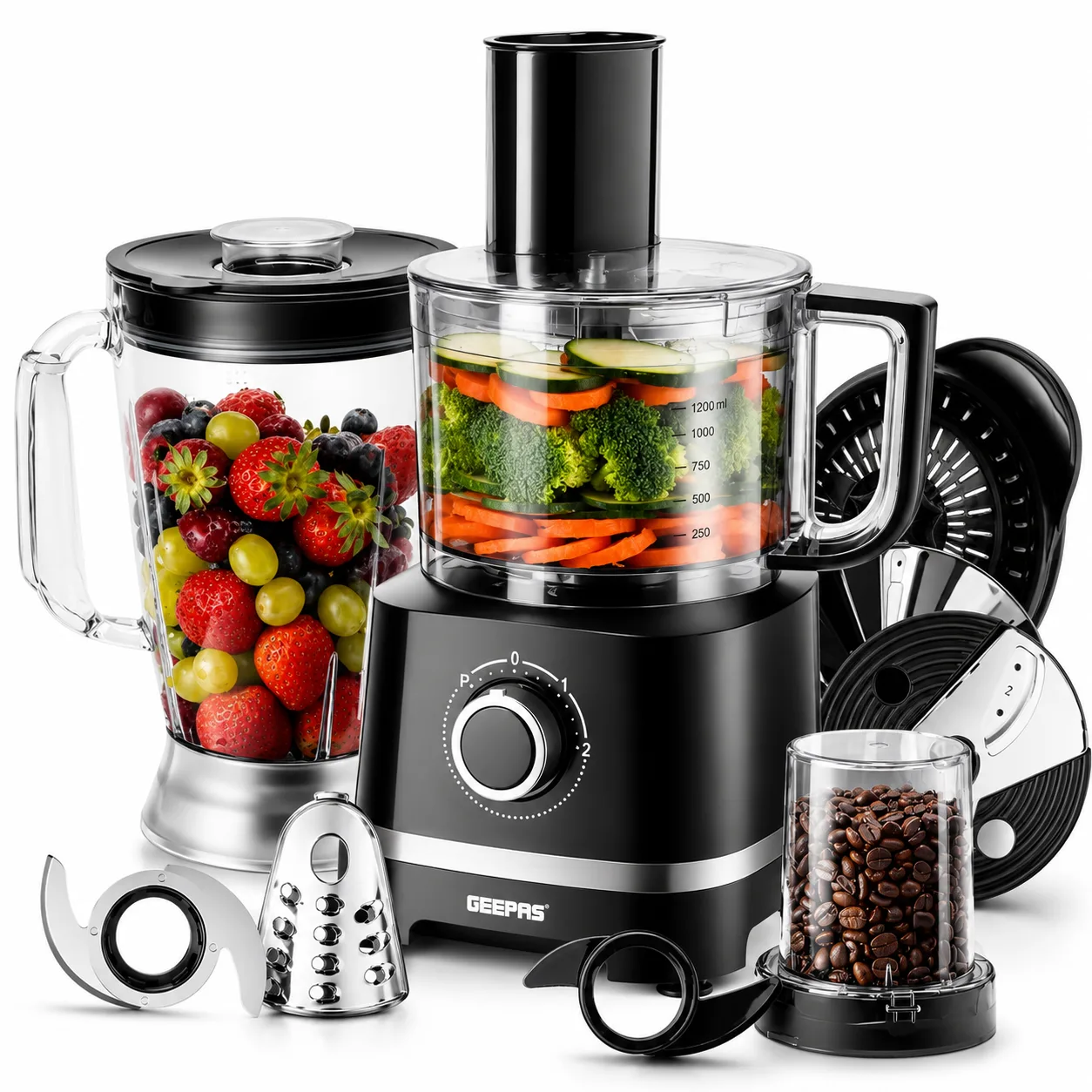 10-In-1 Food Processor, Blender, Juicer & Mixer In Black: the shop's own photo