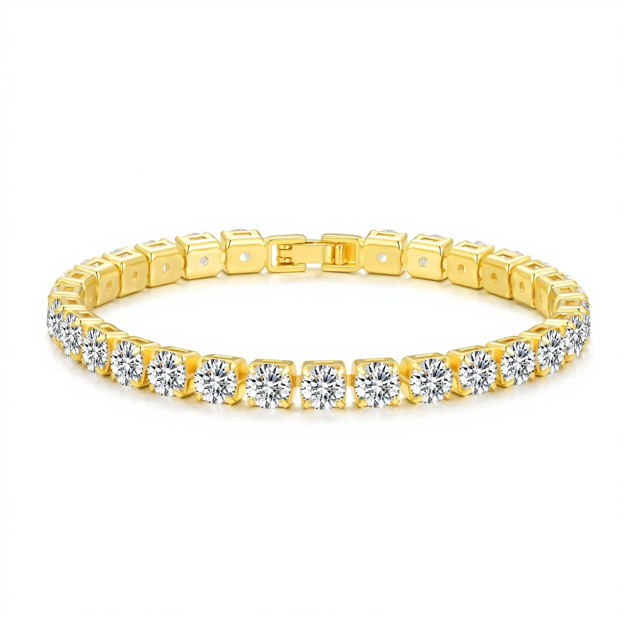 18k Gold Plated 5mm Tennis Bracelet Created with Zircondia® Crystals: the shop's own photo
