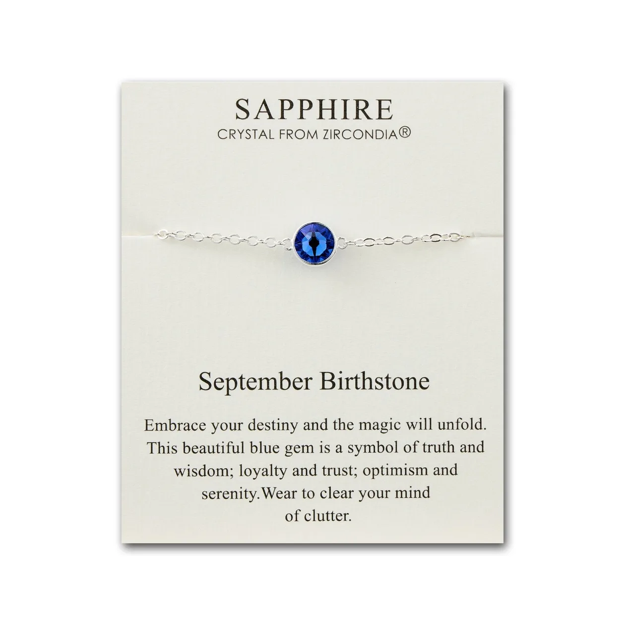 September (Sapphire) Birthstone Anklet Created with Zircondia® Crystals: the shop's own photo