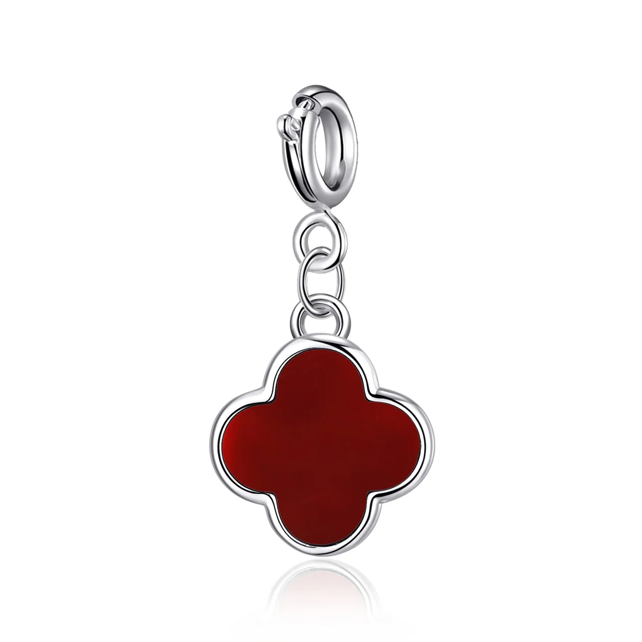 Clip On Gemstone Clover Charms - Carnelian: the shop's own photo