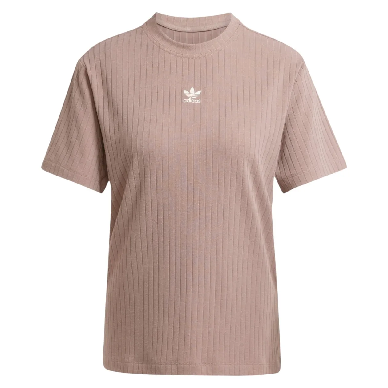 adidas Originals Women's Essentials Wide Rib Tee - Trace Brown | Size: XS: the shop's own photo