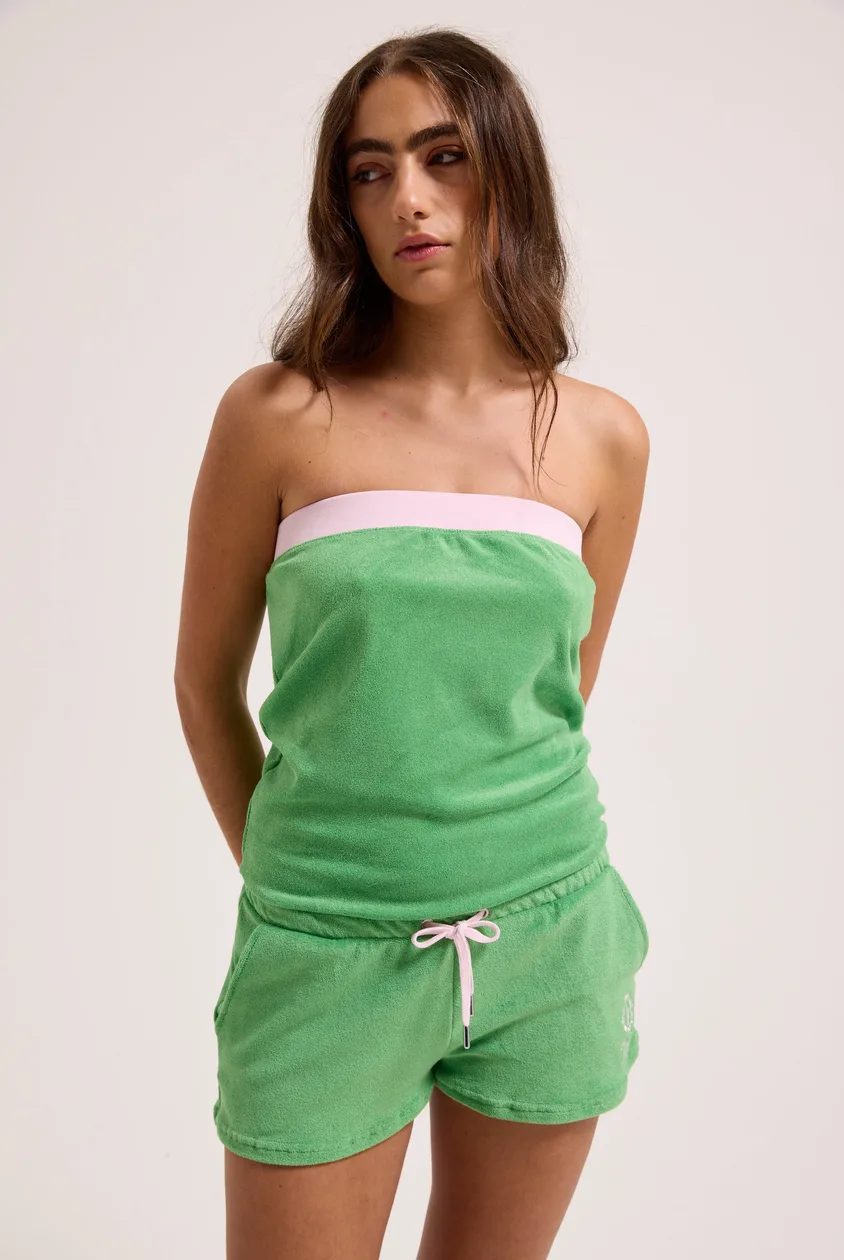 PEPPERMINT APPLIQUE TERRY TOWELLING ROMPER - M / Green: the shop's own photo