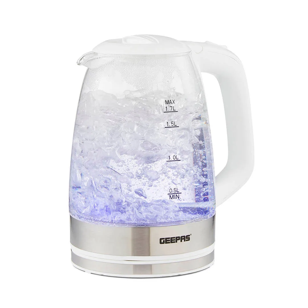 1.7L LED Rapid Boil White Glass Electric Kettle: the shop's own photo