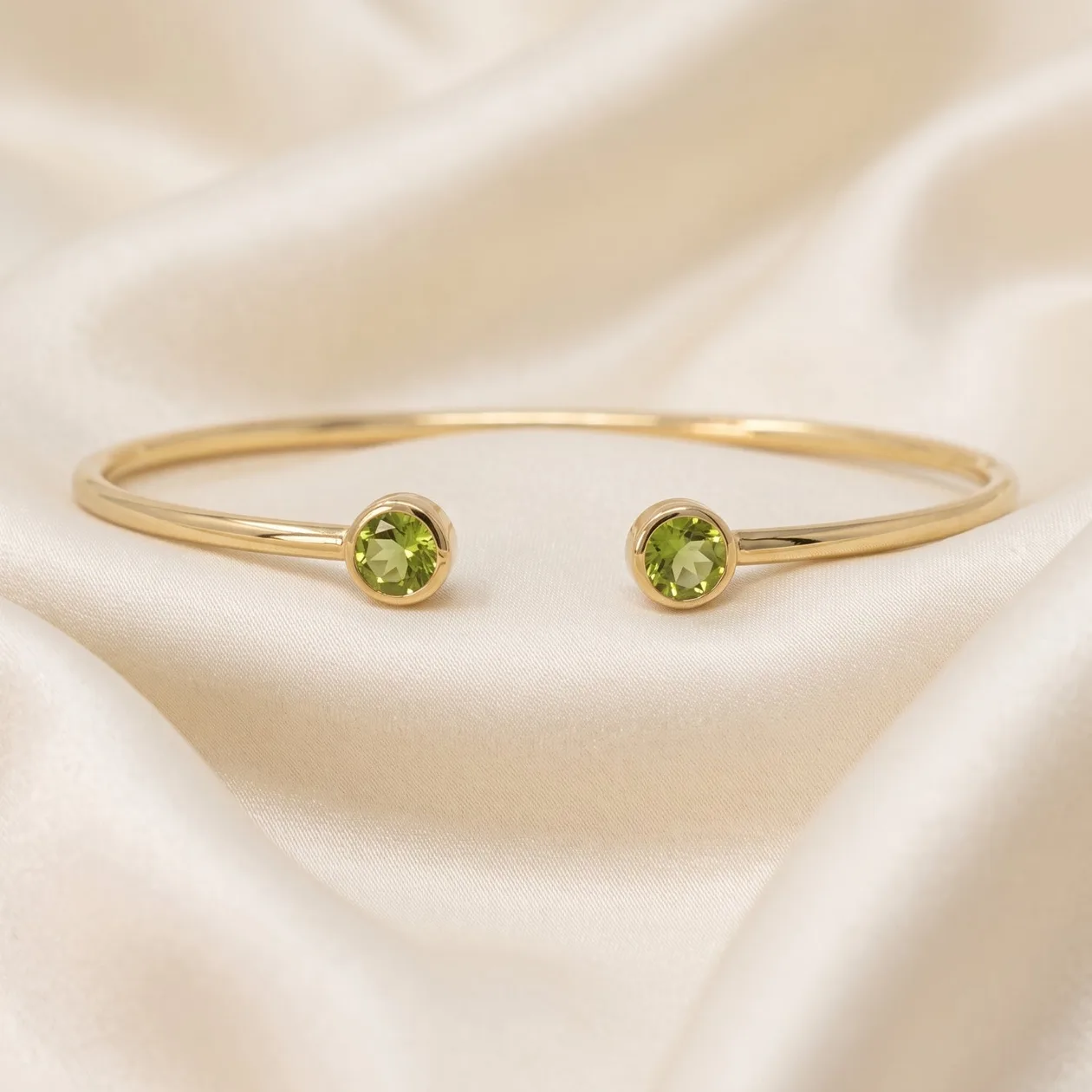 18ct Gold Vermeil Dainty Peridot August Birthstone Bangle: the shop's own photo