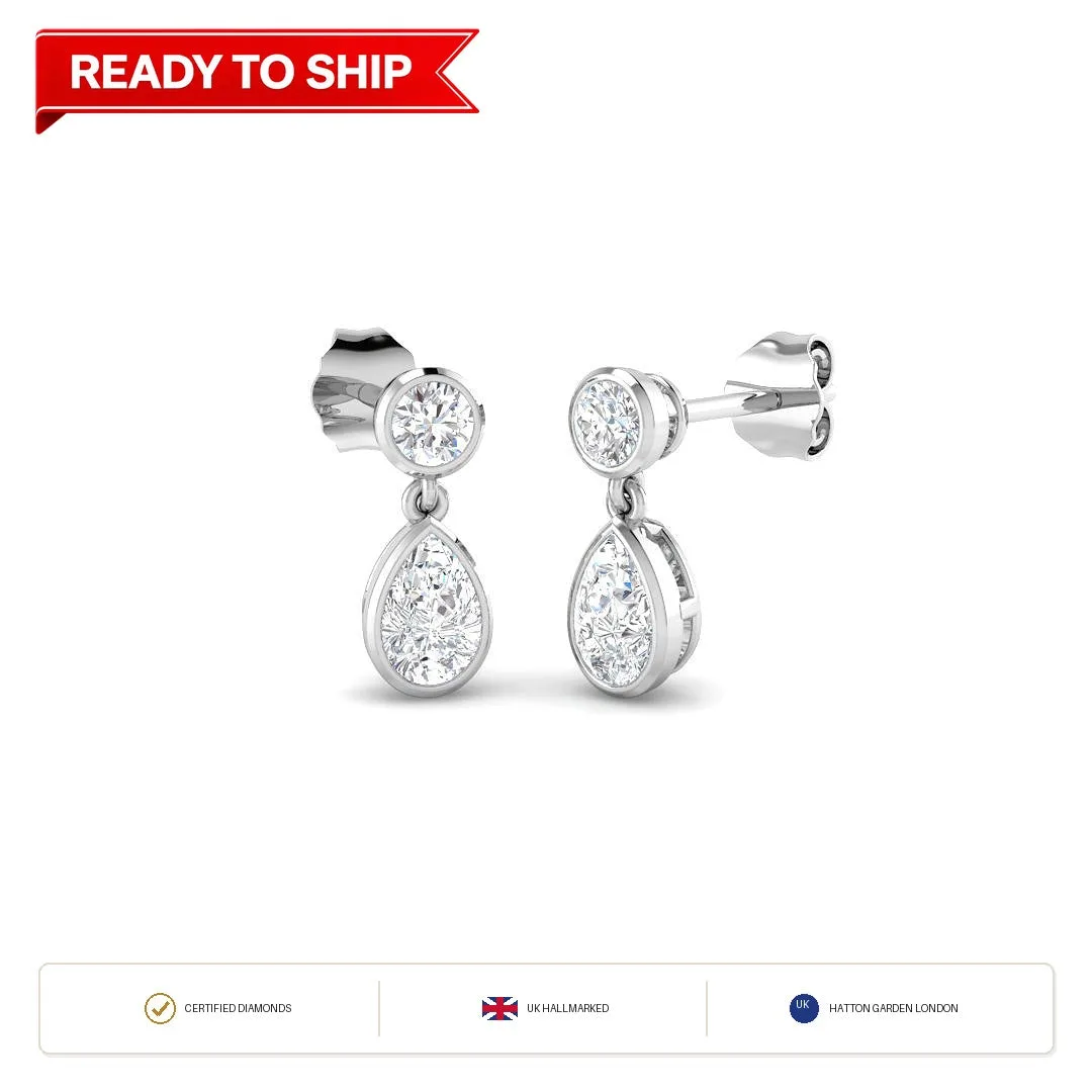 1.00Carat DE/VS Lab Grown Diamond Drop Earring 9k White Gold Ready To Ship: the shop's own photo