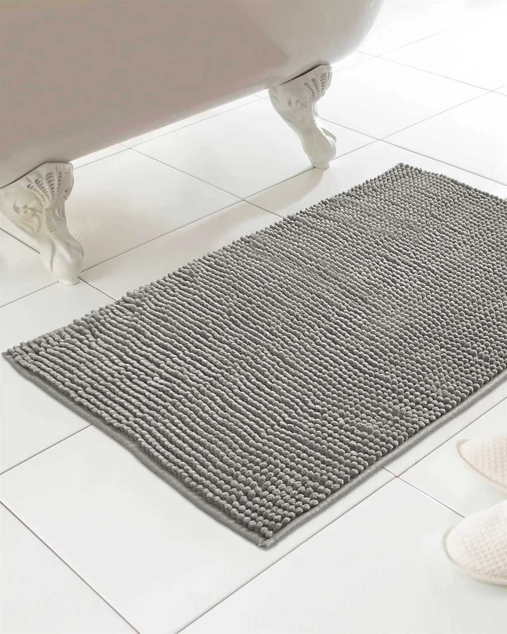 Chenille Loop Bath Mat - Grey: the shop's own photo