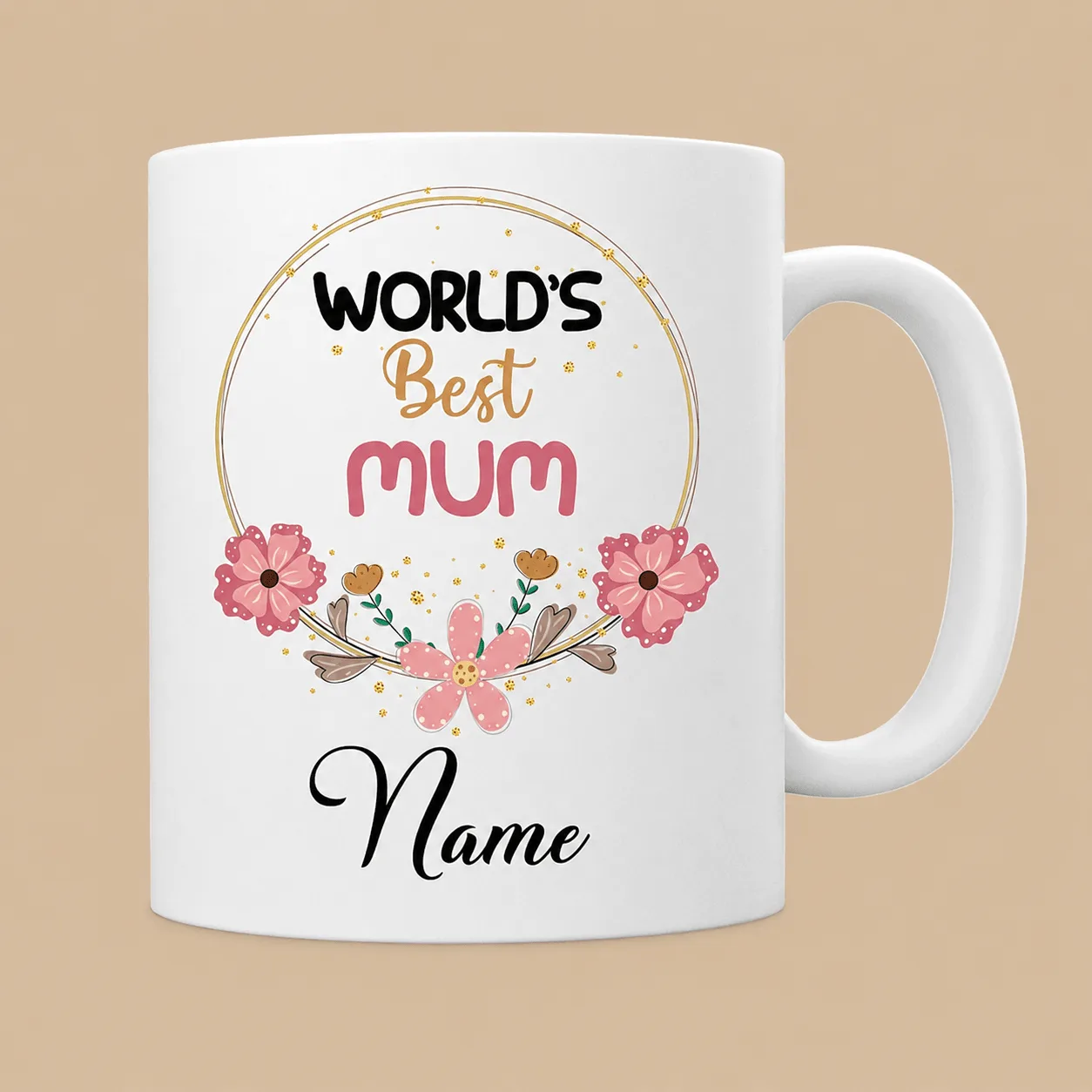 Personalised World's Best Mum Floral Mug: the shop's own photo