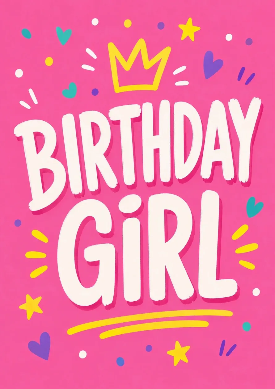 Pink Crown Birthday Girl 9th Birthday Card for Her: the shop's own photo