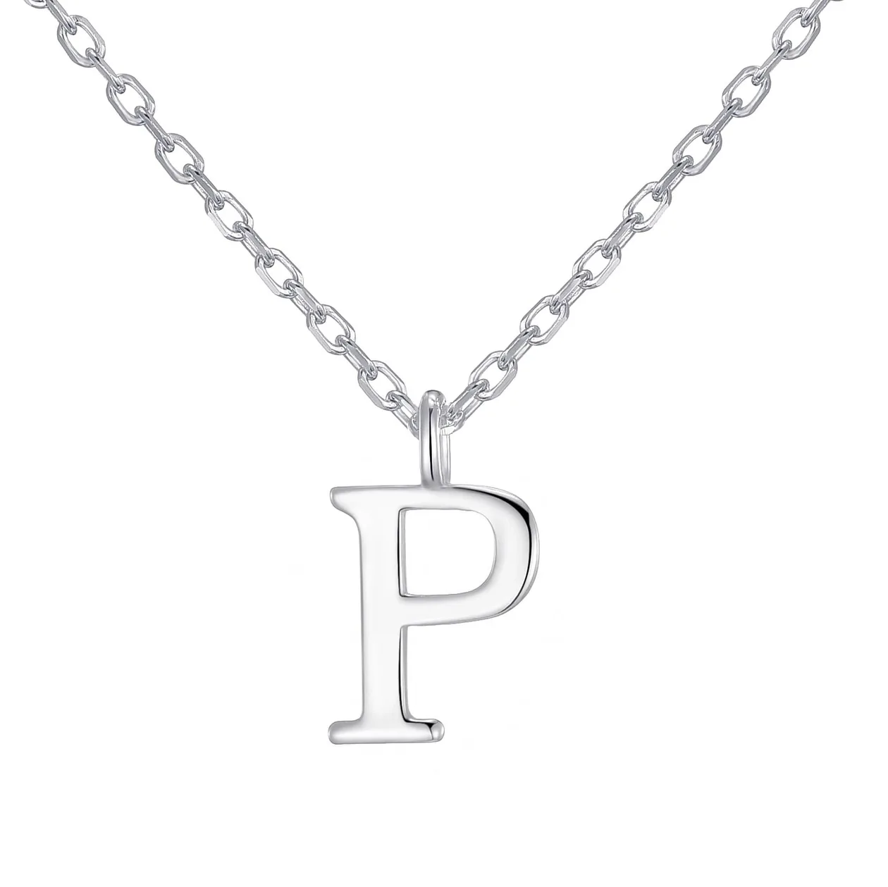 Sterling Silver Initial P Necklace: the shop's own photo