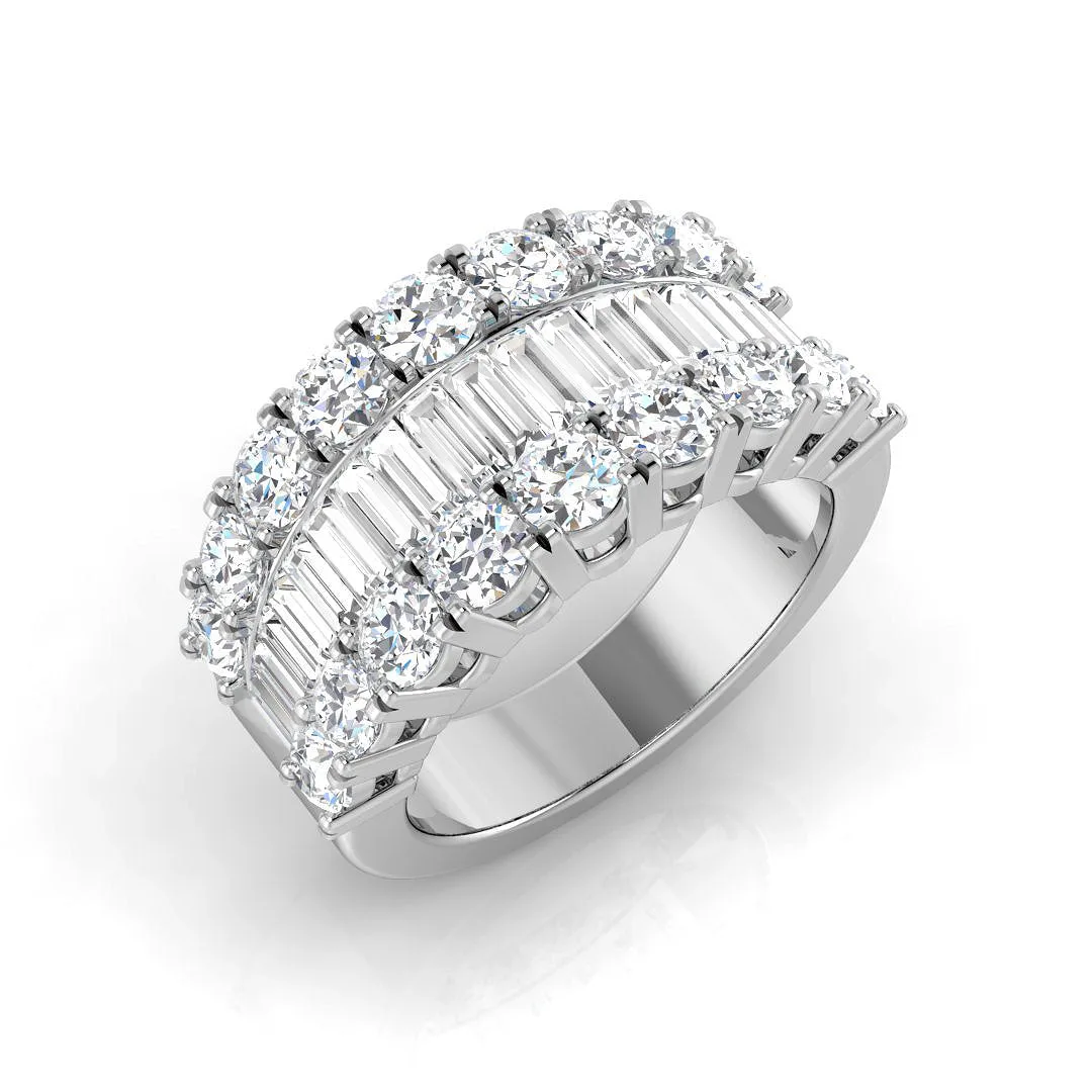 Baguette & Brilliant Diamond Ring Eternity Ring - 18k Yellow Gold / 1.50 Carat: the shop's own photo