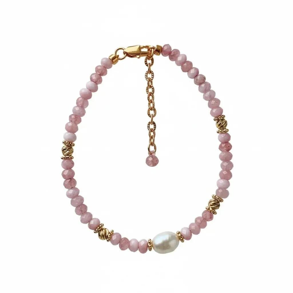 Pink Crystal & Freshwater Pearl Bracelet: the shop's own photo