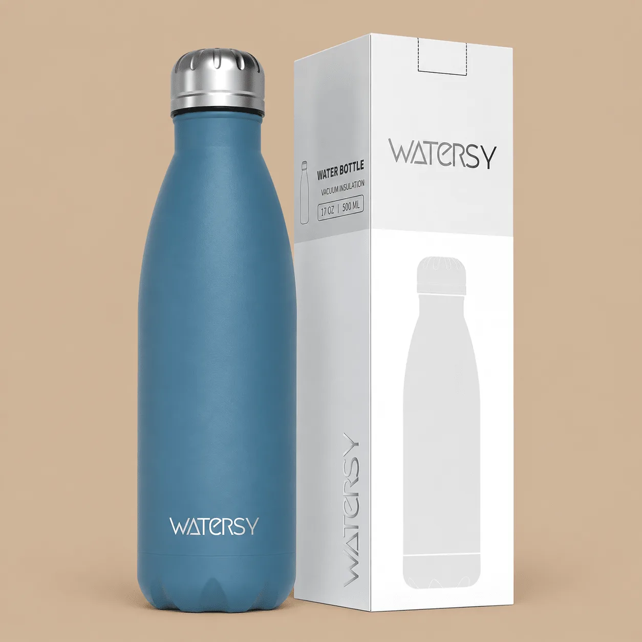 WATERSY Insulated Water Bottle, Smog Blue: the shop's own photo