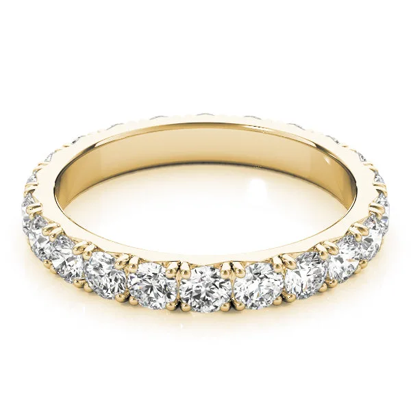 0.50-3.00ct Lab-Grown Round Cut D/VVS Diamond Four Prong French Cut Full Eternity Wedding Ring - 9k Yellow Gold / 1.75 Carat: the shop's own photo