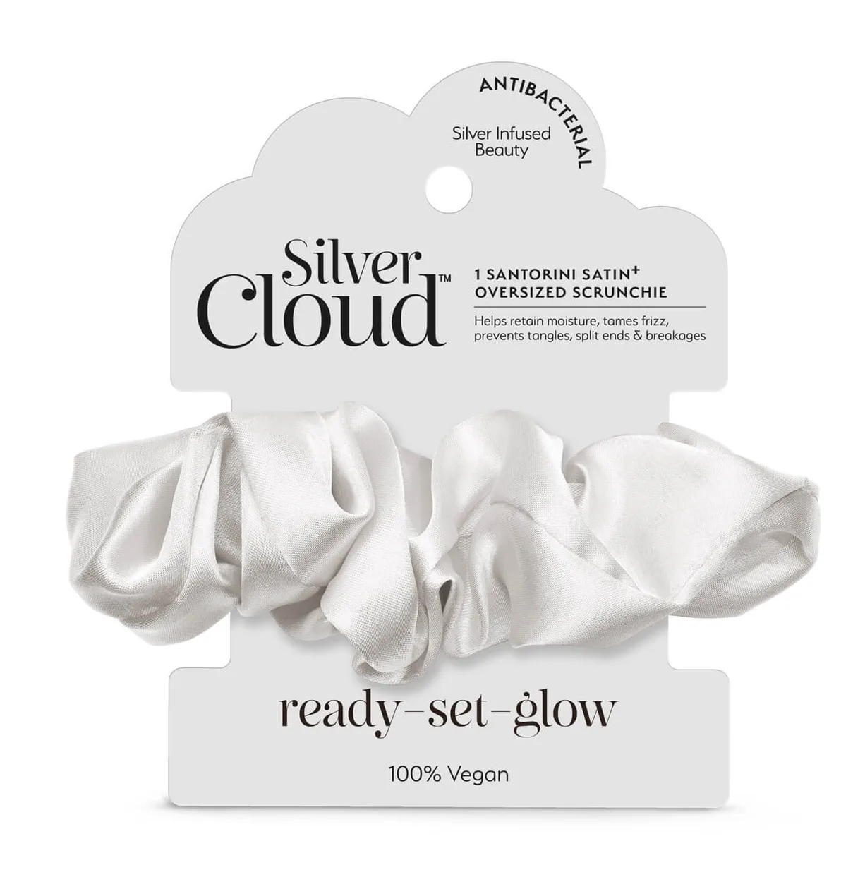 Satin+ Oversized Soft Hair Scrunchie Santorini White: the shop's own photo