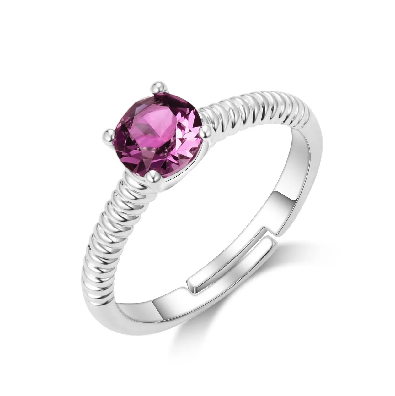 Purple Adjustable Crystal Ring Created with Zircondia® Crystals: the shop's own photo